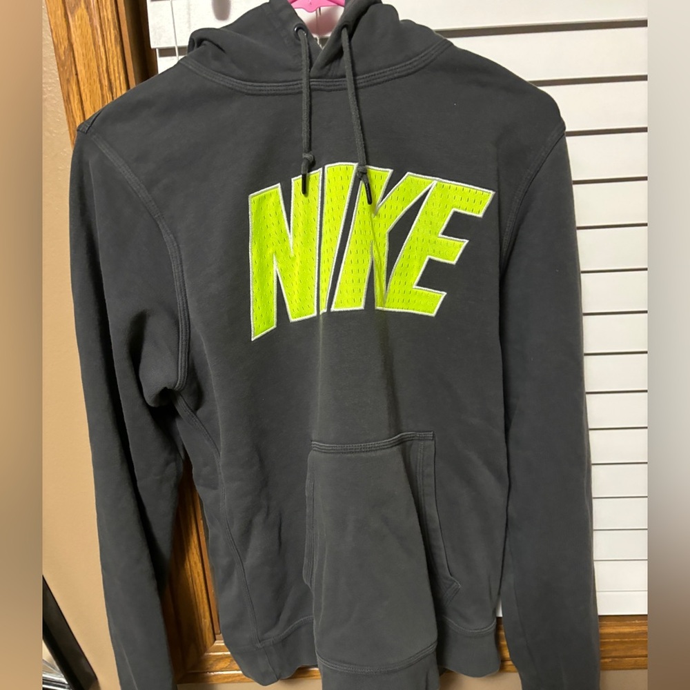 Gray/Lime Green Nike Hoodie (S)
